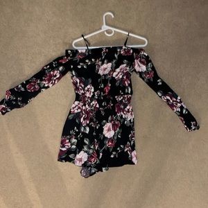 Black with flower romper